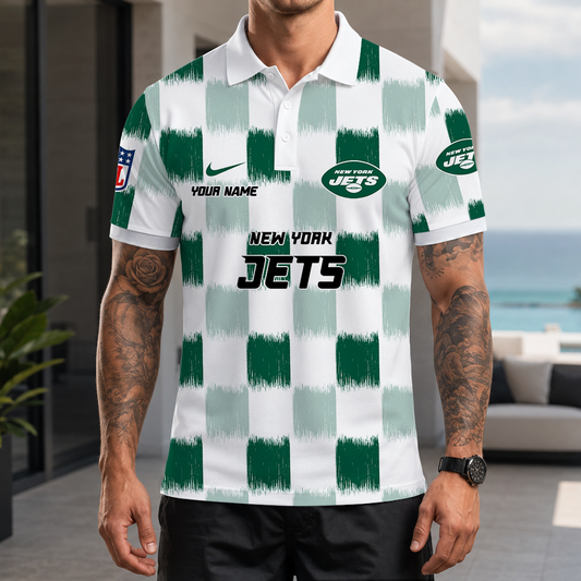 [SPECIAL OFFER] NEW CUSTOMIZED NFL25 NYJ NEW YORK JETS POLO SHIRT