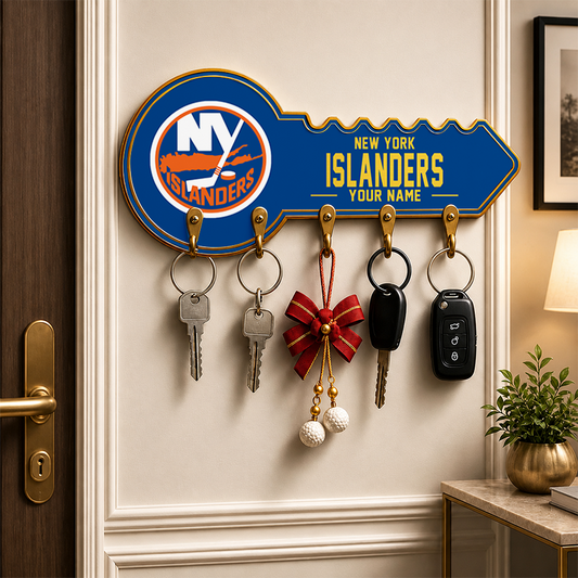 [SUPER SALE] NEW CUSTOMIZED NHL25 NYI NEW YORK ISLANDERS WALL KEY HOLDER FOR HOME