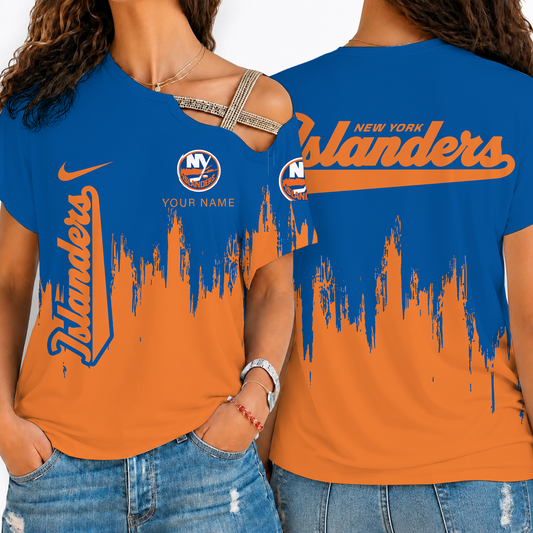 [SUPER SALE] NEW CUSTOMIZED NHL25 NYI NEW YORK ISLANDERS SHOULDER SHIRT