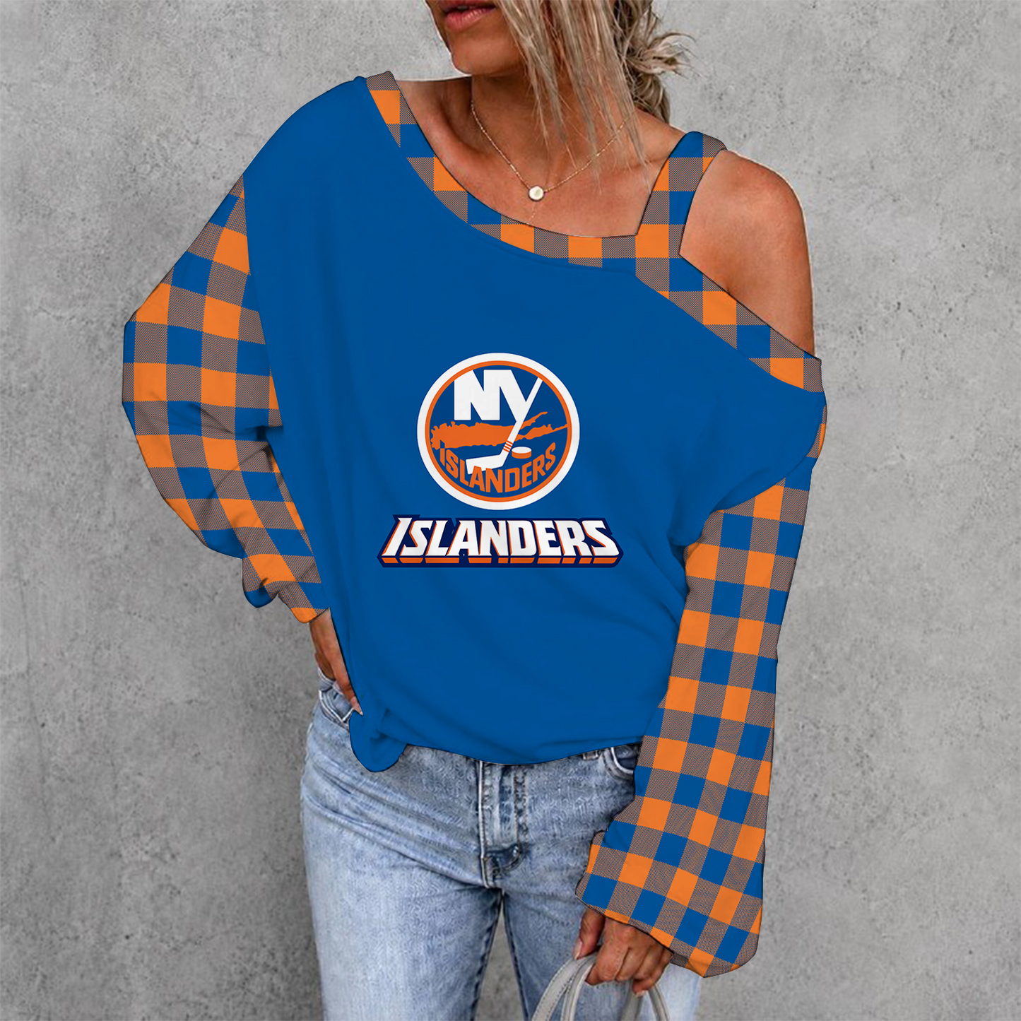 [SUPER SALE] NEW CUSTOMIZED NHL25 NYI NEW YORK ISLANDERS DROP SHOULDER SWEATSHIRT