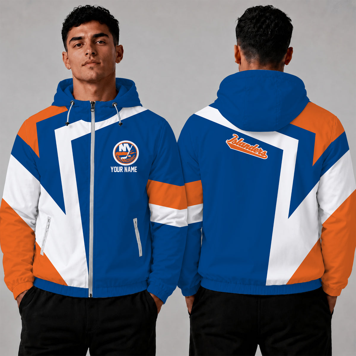 [SUPER SALE] NEW CUSTOMIZED NHL25 NYI NEW YORK ISLANDERS WINDBREAKER JACKET