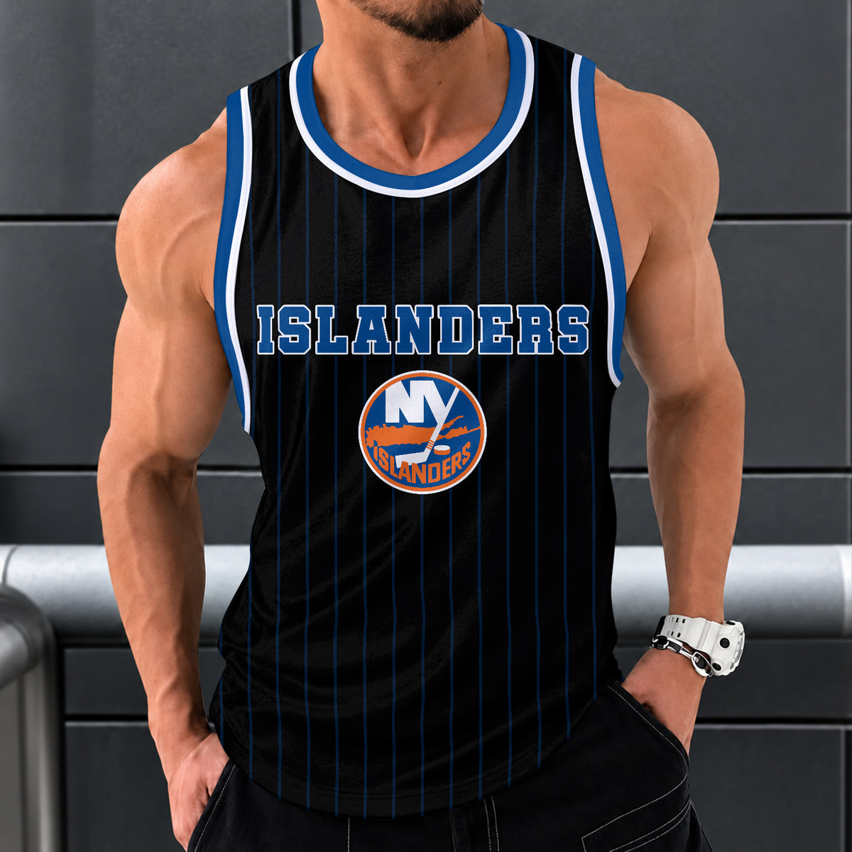 [SUPER SALE] NEW CUSTOMIZED NHL25 NYI NEW YORK ISLANDERS UNISEX TANK TOP