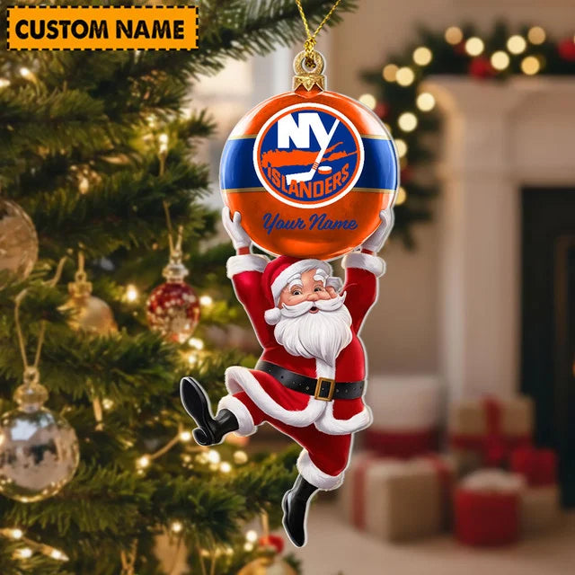 [SUPER SALE] NEW CUSTOMIZED NHL25 NYI NEW YORK ISLANDERS CHRISTMAS ACRYLIC ORNAMENT