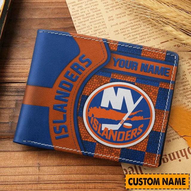 LIMITED EDITION - NEW CUSTOMIZED NHL25 NYI NEW YORK ISLANDERS LEATHER WALLET