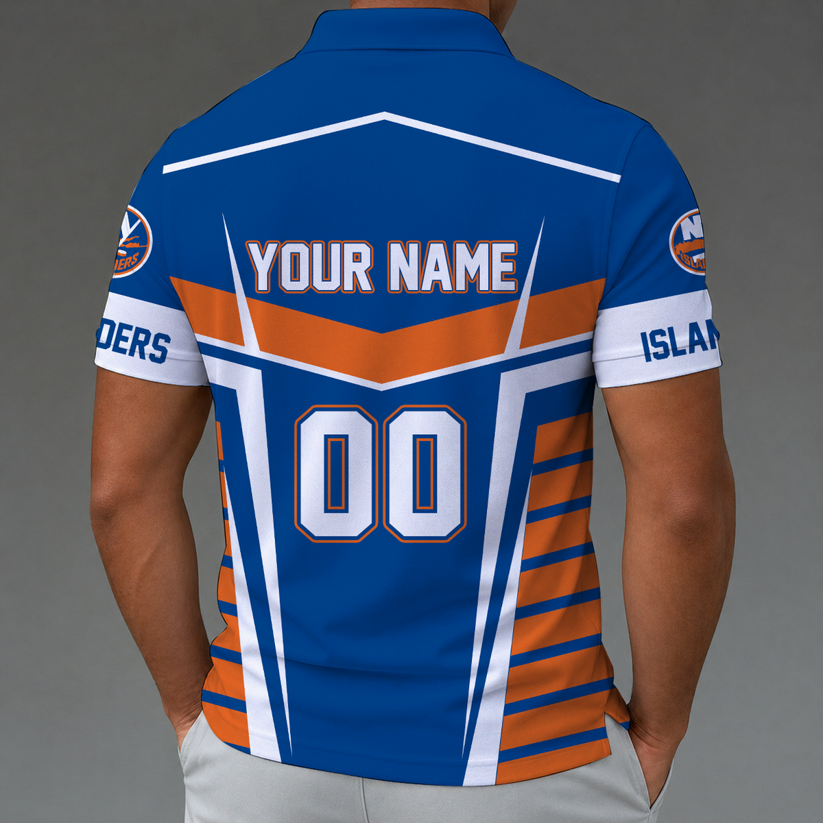 [SUPER SALE] NEW CUSTOMIZED NHL25 NYI NEW YORK ISLANDERS POLO SHIRT