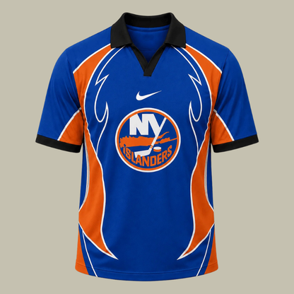 [SUPER SALE] NEW CUSTOMIZED NHL25 NYI NEW YORK ISLANDERS POLO SHIRT