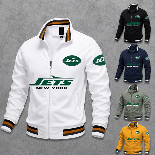 [SPECIAL OFFER] NEW CUSTOMIZED NFL25 NYJ NEW YORK JETS MULTICOLOR MEN'S CASUAL JACKET
