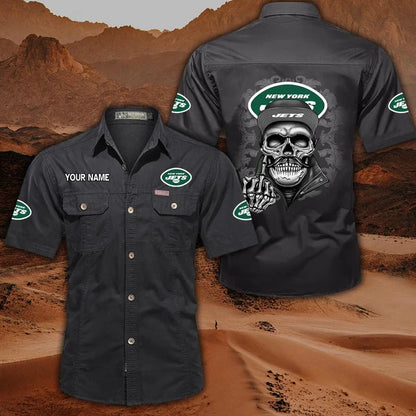 [SPECIAL OFFER] NEW CUSTOMIZED NFL25 NYJ NEW YORK JETS MUTICOLOR MEN'S CARGO SHIRT