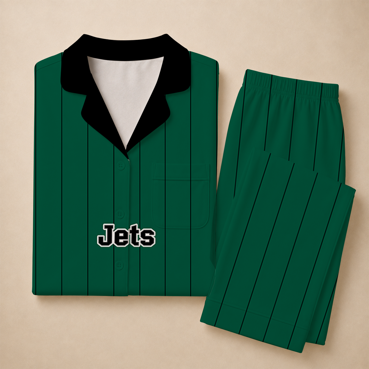 [SPECIAL OFFER] NEW CUSTOMIZED NFL25 NYJ NEW YORK JETS SHORT SLEEVE & LONG PANTS PAJAMAS SET