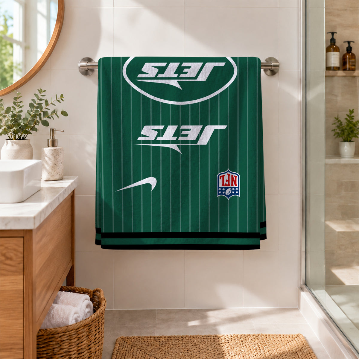 [SPECIAL OFFER] NEW CUSTOMIZED NFL25 NYJ NEW YORK JETS BEACH TOWEL