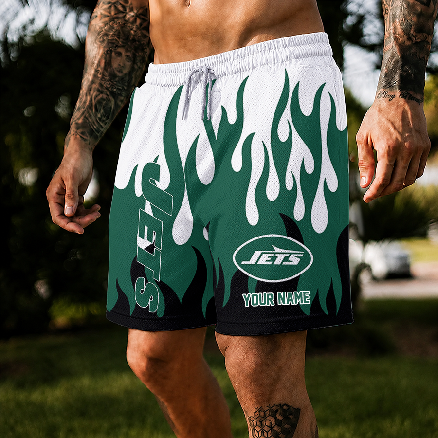 [SPECIAL OFFER] NEW CUSTOMIZED NFL25 NYJ NEW YORK JETS SHORT PANTS