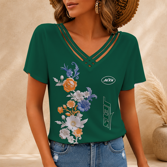 [SPECIAL OFFER] NEW CUSTOMIZED NFL25 NYJ NEW YORK JETS V-NECK SHIRT