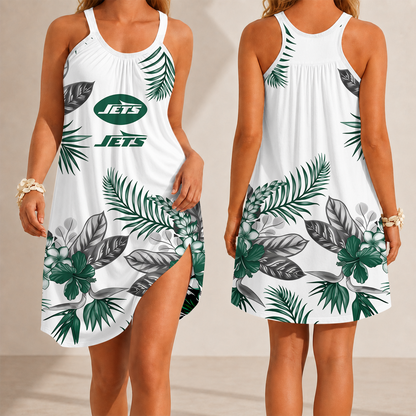 [SPECIAL OFFER] NEW CUSTOMIZED NFL25 NYJ NEW YORK JETS CAMISOLE DRESS