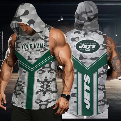 [SPECIAL OFFER] NEW CUSTOMIZED NFL25 NYJ NEW YORK JETS HOODED TANK TOP