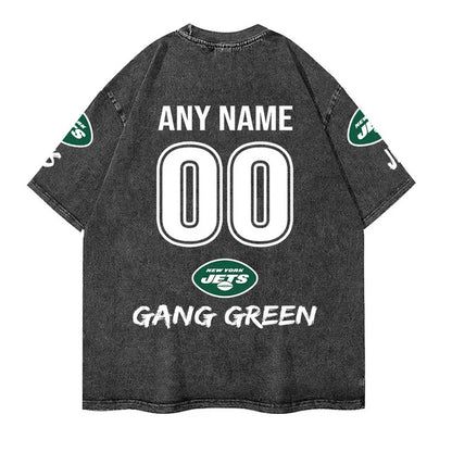 [SPECIAL OFFER] NEW CUSTOMIZED NFL25 NYJ NEW YORK JETS FUNNY MULTICOLOR WASHED TEE