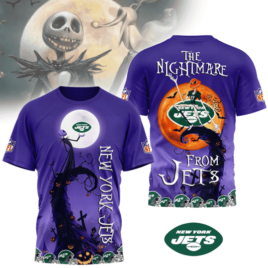 [SPECIAL OFFER] NEW CUSTOMIZED NFL25 NYJ NEW YORK JETS HALLOWEEN THE NIGHTMARE APPAREL