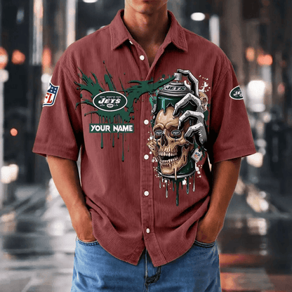 [SPECIAL OFFER] NEW CUSTOMIZED NFL03 BFB BUFFALO BILLS SEERSUCKER BUTTON SHIRT
