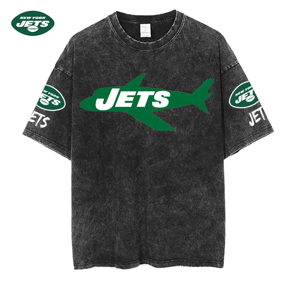 [SPECIAL OFFER] NEW CUSTOMIZED NFL25 NYJ NEW YORK JETS FUNNY MULTICOLOR WASHED TEE