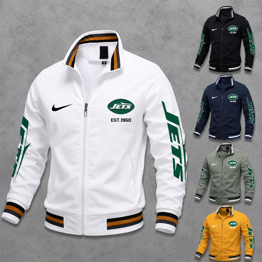 [SPECIAL OFFER] NEW CUSTOMIZED NFL25 NYJ NEW YORK JETS MEN'S CASUAL JACKET