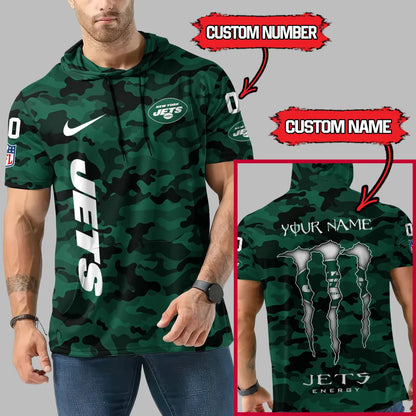 [HOT DEAL] NEW CUSTOMIZED NFL25 NYJ NEW YORK JETS SHORT SLEEVE HOODIE