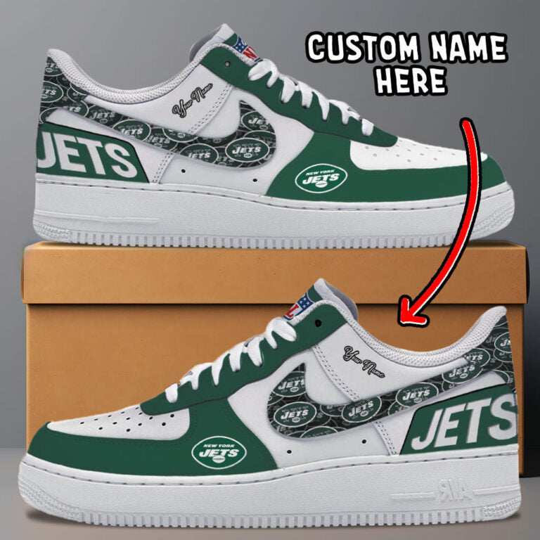 LIMITED EDITION - NEW CUSTOMIZED NFL25 NYJ NEW YORK JETS AF1 SNEAKERS