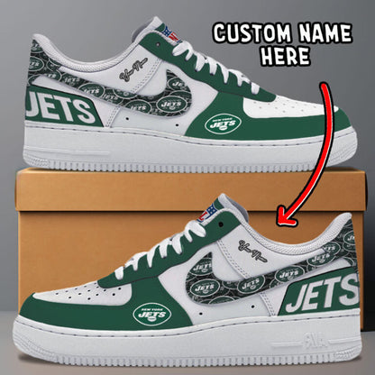 LIMITED EDITION - NEW CUSTOMIZED NFL25 NYJ NEW YORK JETS AF1 SNEAKERS