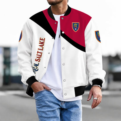 [FAN EXCLUSIVE] NEW CUSTOMIZED MLS25 RSL REAL SALT LAKE BASEBALL JACKET & SATIN VARSITY JACKET