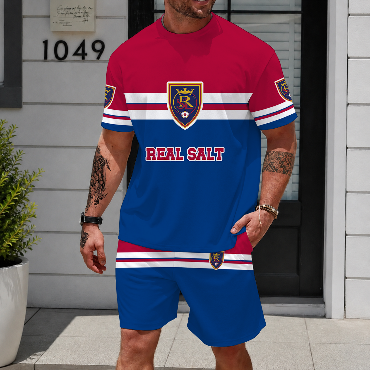 [FAN EXCLUSIVE] NEW CUSTOMIZED MLS25 RSL REAL SALT LAKE UNISEX T-SHIRT & SHORTS SET