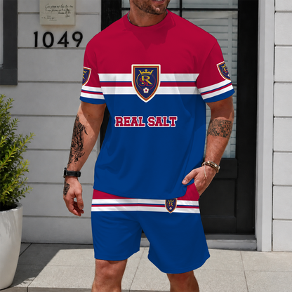 [FAN EXCLUSIVE] NEW CUSTOMIZED MLS25 RSL REAL SALT LAKE UNISEX T-SHIRT & SHORTS SET