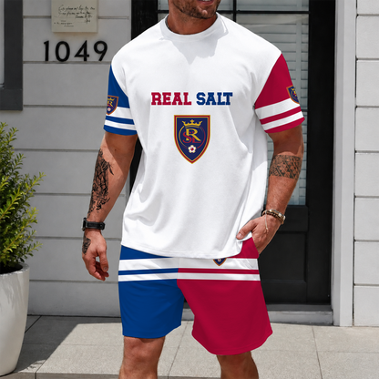 [FAN EXCLUSIVE] NEW CUSTOMIZED MLS25 RSL REAL SALT LAKE UNISEX T-SHIRT & SHORTS SET