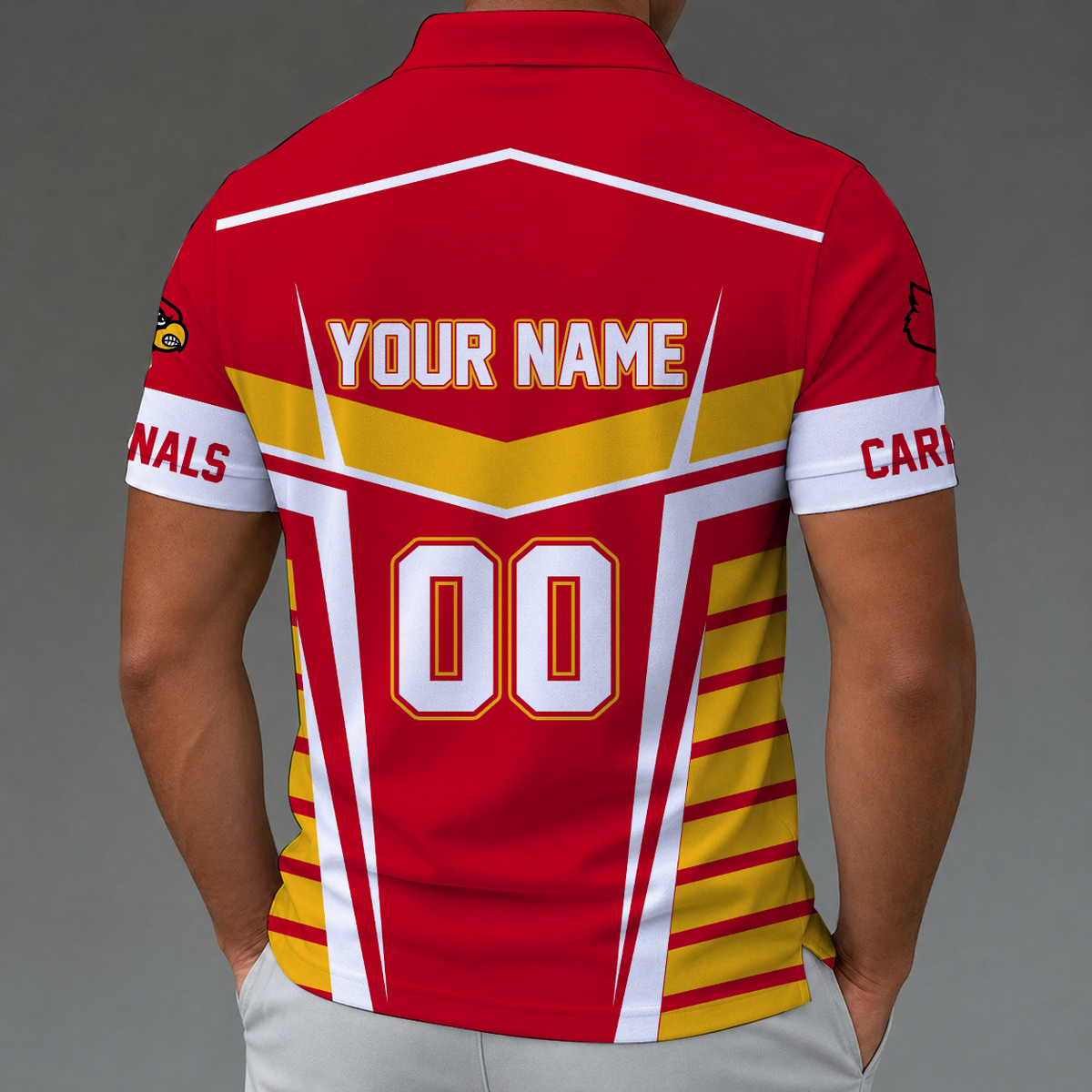 [FAN FAVORITE] NEW CUSTOMIZED NCAA MAM25 ULC LOUISVILLE CARDINALS STRAPPY POLO SHIRT