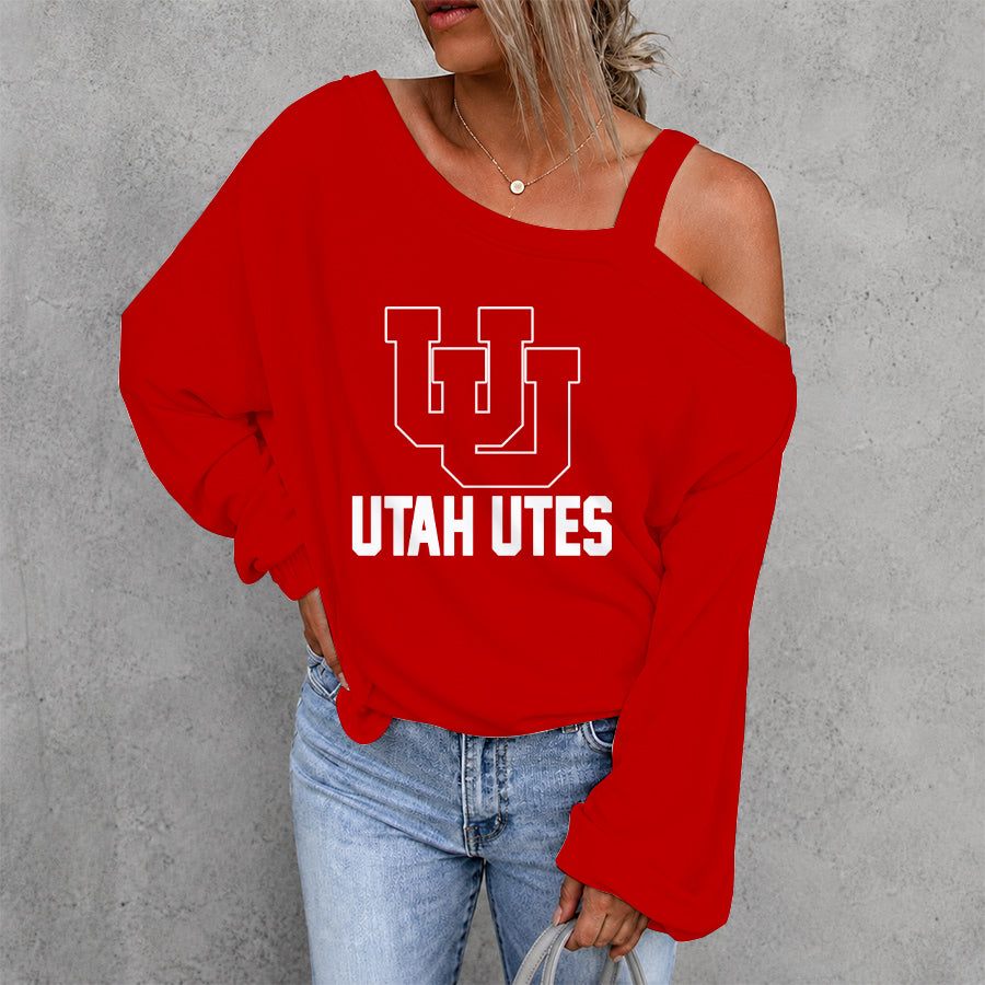 [FAN FAVORITE] NEW CUSTOMIZED NCAA FBS25 UTU UTAH UTES DROP SHOULDER SWEATSHIRT