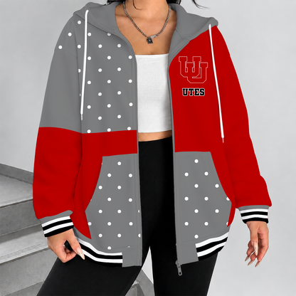 [FAN FAVORITE] NEW CUSTOMIZED NCAA FBS25 UTU UTAH UTES ZIP HOODIE