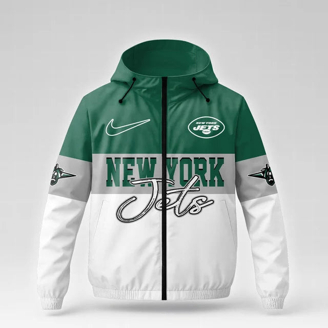 [SPECIAL OFFER] NEW CUSTOMIZED NFL25 NYJ NEW YORK JETS WINDBREAKER JACKET