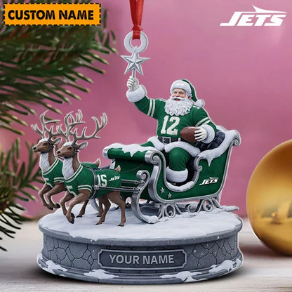 [SPECIAL OFFER] NEW CUSTOMIZED NFL25 NYJ NEW YORK JETS CHRISTMAS ACRYLIC ORNAMENT