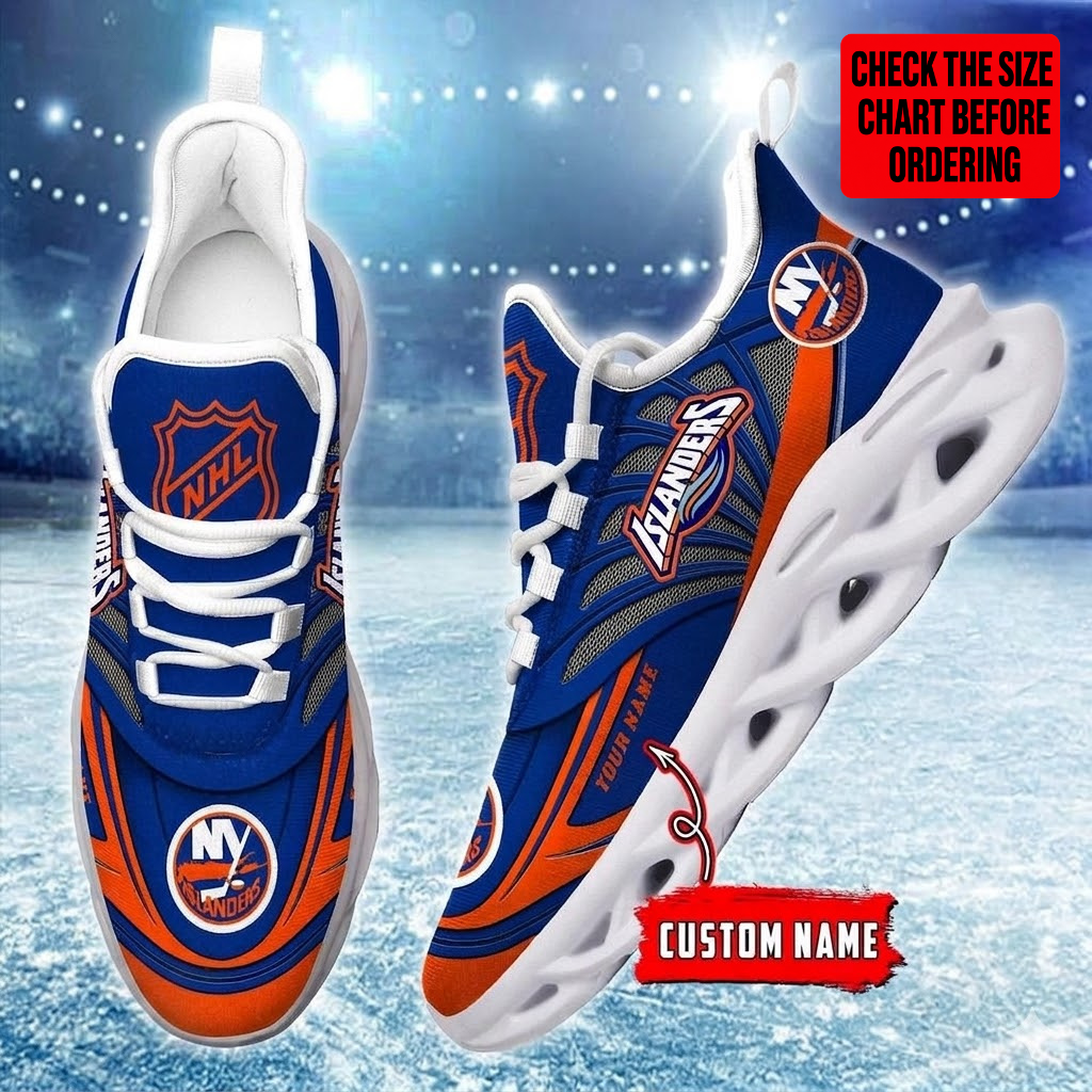 [SUPER SALE] NEW CUSTOMIZED NHL25 NYI NEW YORK ISLANDERS CLUNKY SNEAKERS