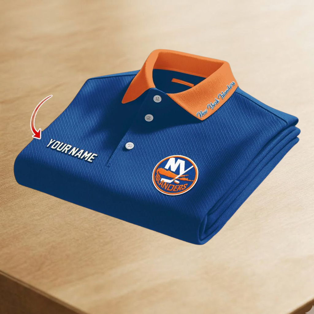 [SUPER SALE] NEW CUSTOMIZED NHL25 NYI NEW YORK ISLANDERS POLO SHIRT