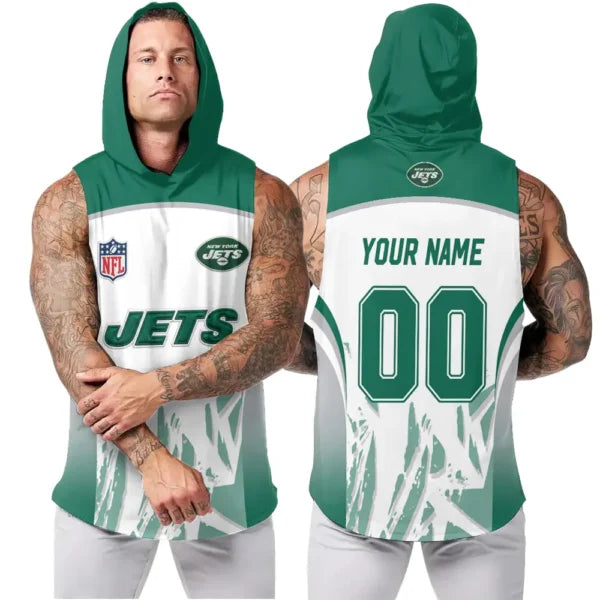 [SPECIAL OFFER] NEW CUSTOMIZED NFL25 NYJ NEW YORK JETS HOODED TANK TOP