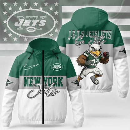 [SPECIAL OFFER] NEW CUSTOMIZED NFL25 NYJ NEW YORK JETS WINDBREAKER JACKET