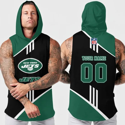 [SPECIAL OFFER] NEW CUSTOMIZED NFL25 NYJ NEW YORK JETS HOODED TANK TOP