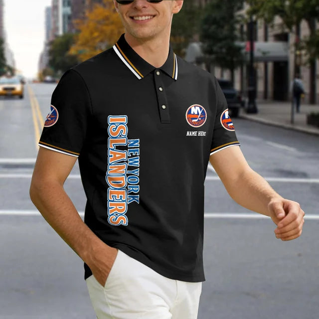[SUPER SALE] NEW CUSTOMIZED NHL25 NYI NEW YORK ISLANDERS POLO SHIRT