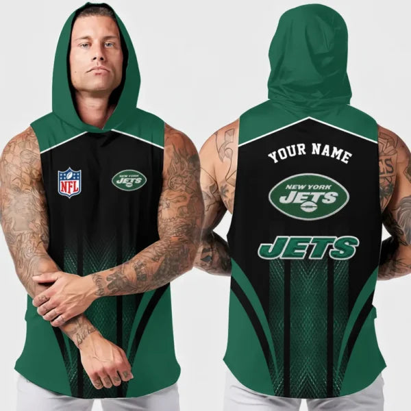 [SPECIAL OFFER] NEW CUSTOMIZED NFL25 NYJ NEW YORK JETS HOODED TANK TOP