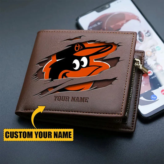 [FLASH SALE] NEW CUSTOMIZED MLB25 BOS BALTIMORE ORIOLES LEATHER WALLET
