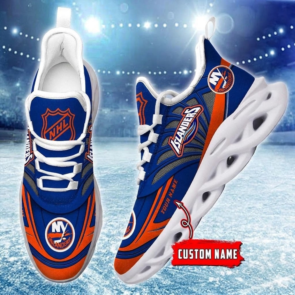 [SUPER SALE] NEW CUSTOMIZED NHL25 NYI NEW YORK ISLANDERS CLUNKY SNEAKERS