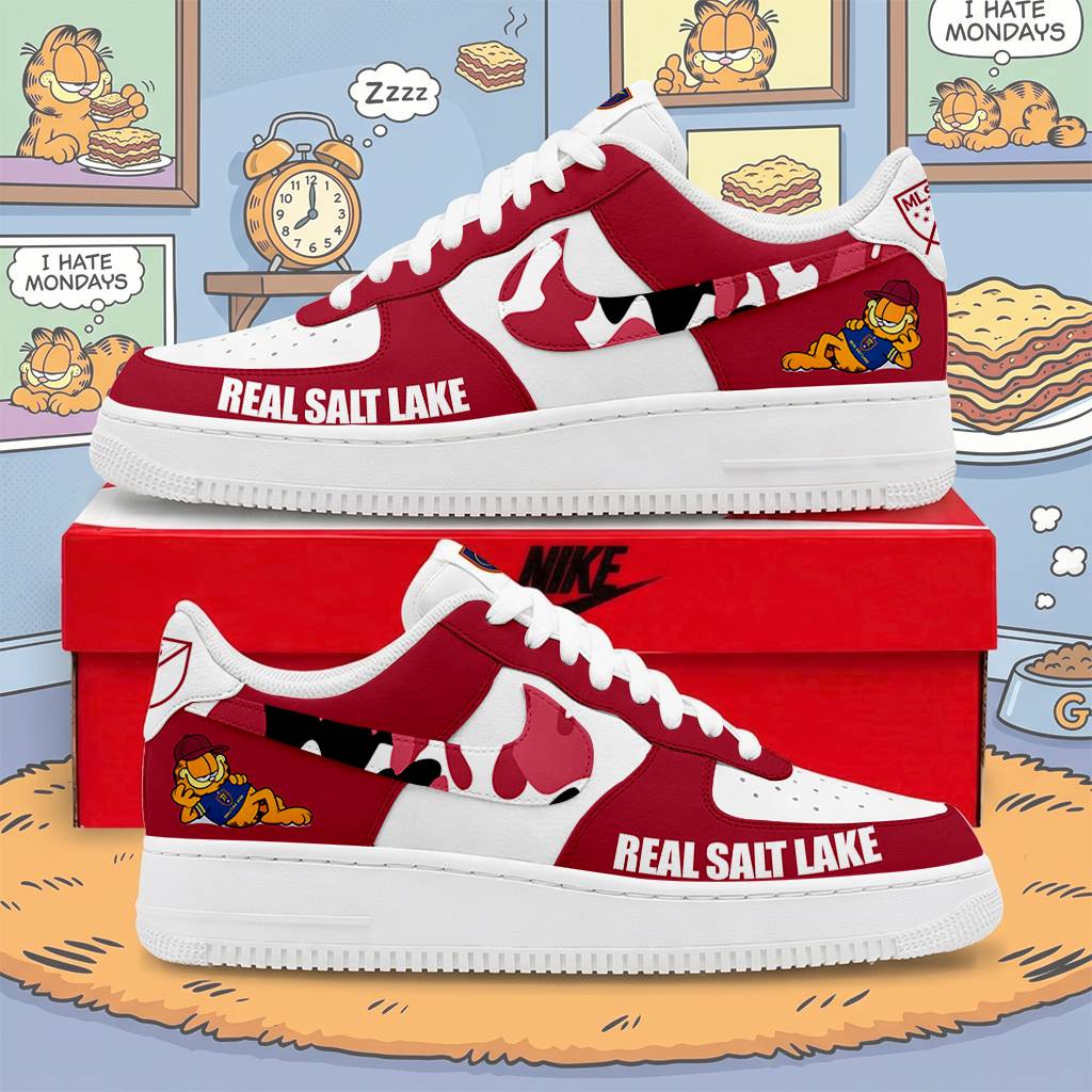 FINAL SALE - NEW CUSTOMIZED MLS25 RSL RS LAKE x GARFIELD AF1 SNEAKERS