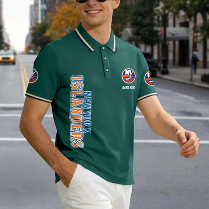 [SUPER SALE] NEW CUSTOMIZED NHL25 NYI NEW YORK ISLANDERS POLO SHIRT