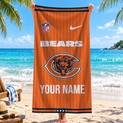 [SPECIAL OFFER] NEW CUSTOMIZED NFL26 CCB CHICAGO BEARS BEACH TOWEL