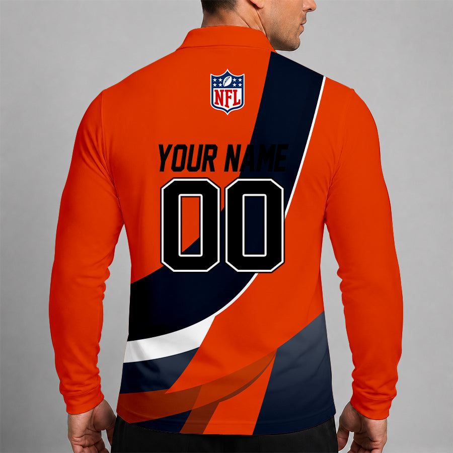 [SPECIAL OFFER] NEW CUSTOMIZED NFL26 CCB CHICAGO BEARS LONG SLEEVE POLO SHIRT