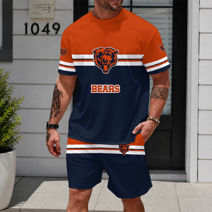 [SPECIAL OFFER] NEWCUSTOMIZED NFL26 CCB CHICAGO BEARS UNISEX T-SHIRT & SHORTS SET