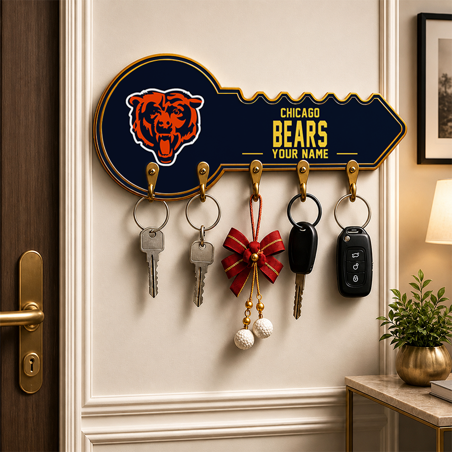 [SPECIAL OFFER] NEW CUSTOMIZED NFL26 CCB CHICAGO BEARS WALL KEY HOLDER FOR HOME